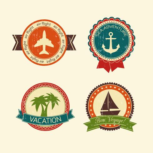 Colección de insignias de viaje de vacaciones. vector