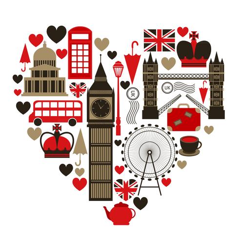 Love London heart symbol vector