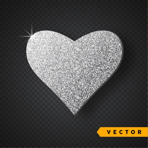 Silver Sparkles Heart vector