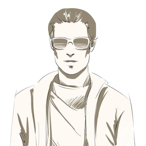 Handsome young man portrait vector