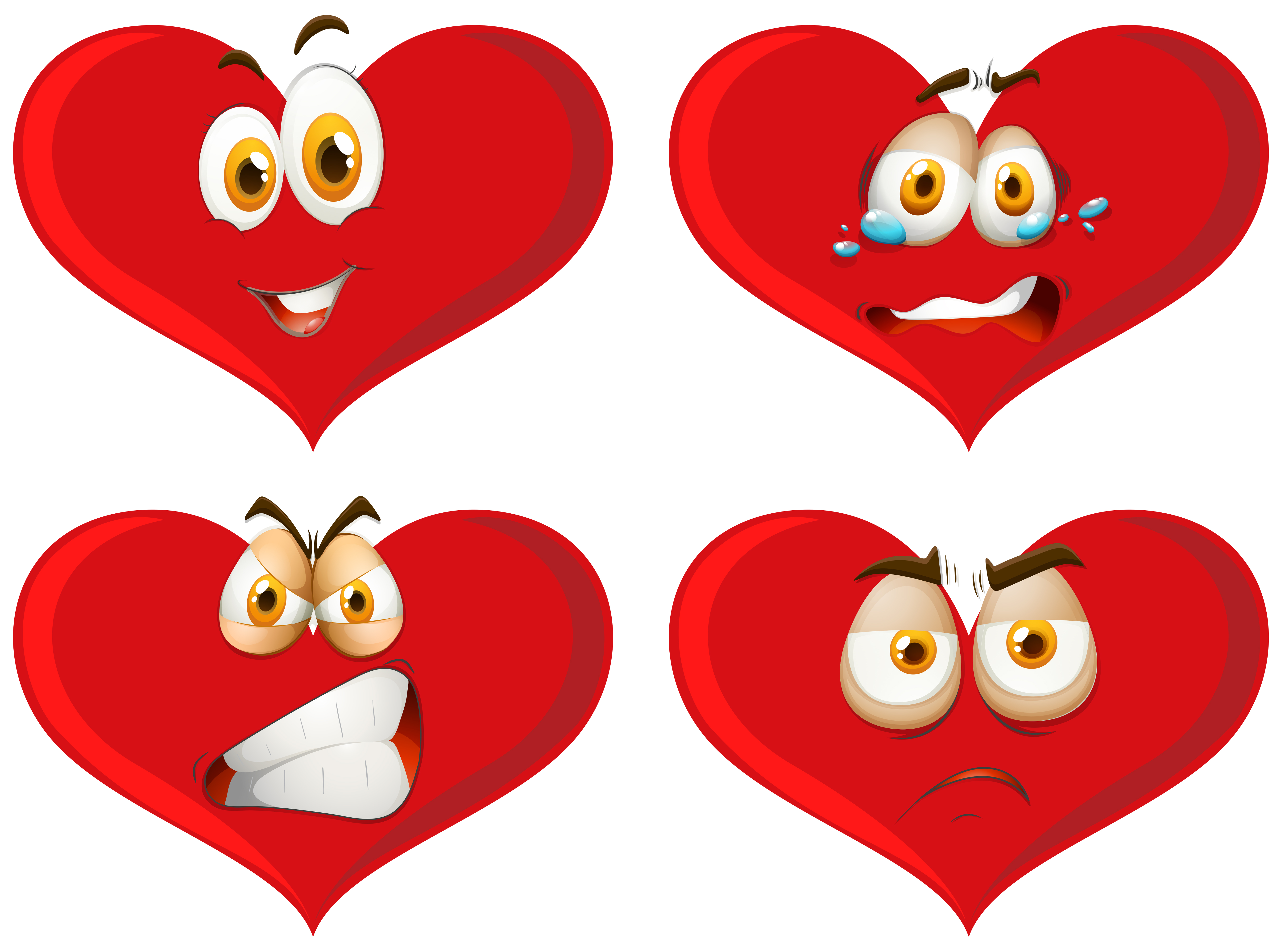 Red hearts with facial expressions 430169 Vector Art at Vecteezy