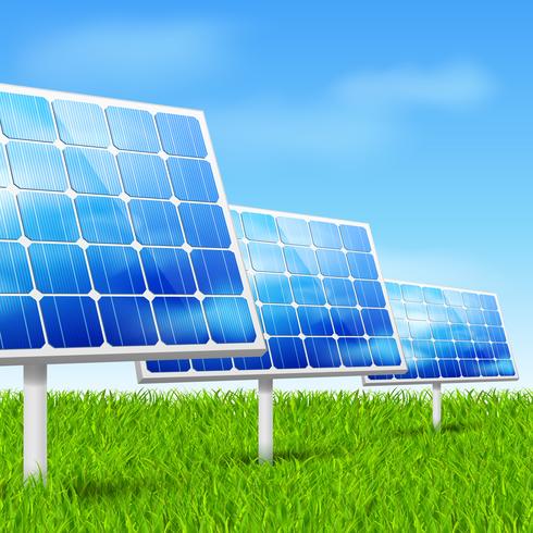 energía ecológica, paneles solares vector