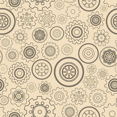 Seamless gear wheels pattern vector