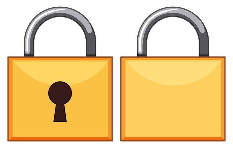 Padlocks front and back vector