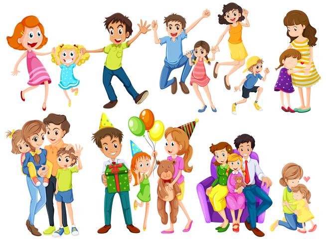 Happy families vector