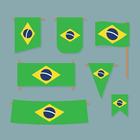 Banderas de brasil vector