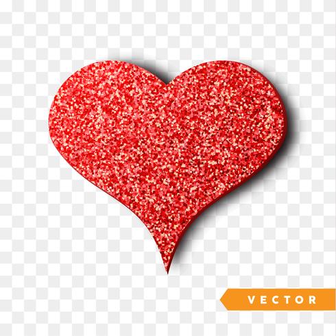 Corazón de destellos rojos vector