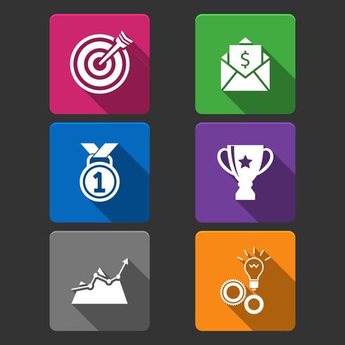 Business winner icons set vector