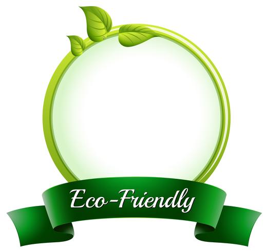 A round empty template with an eco-friendly label at the bottom vector