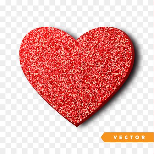 Corazón de destellos rojos vector