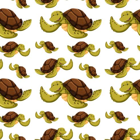 Seamless background with turtles vector