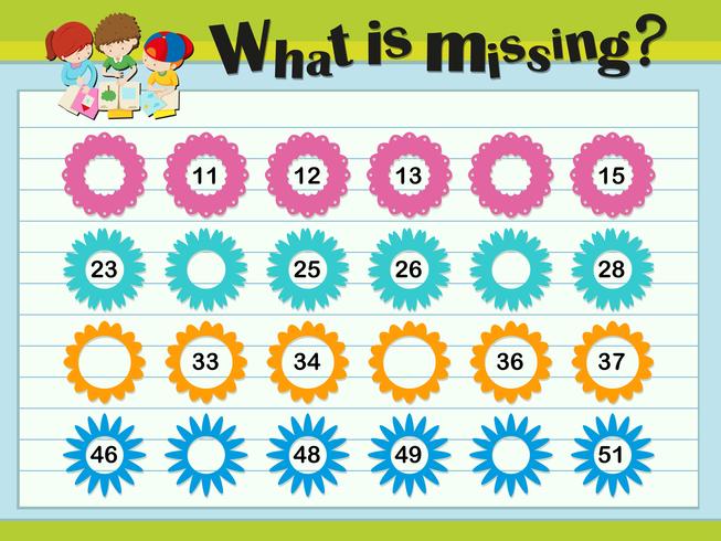 Game templates with missing numbers vector