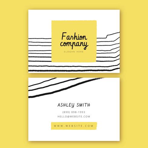 Yellow Fashion With Doddle Business Card vector