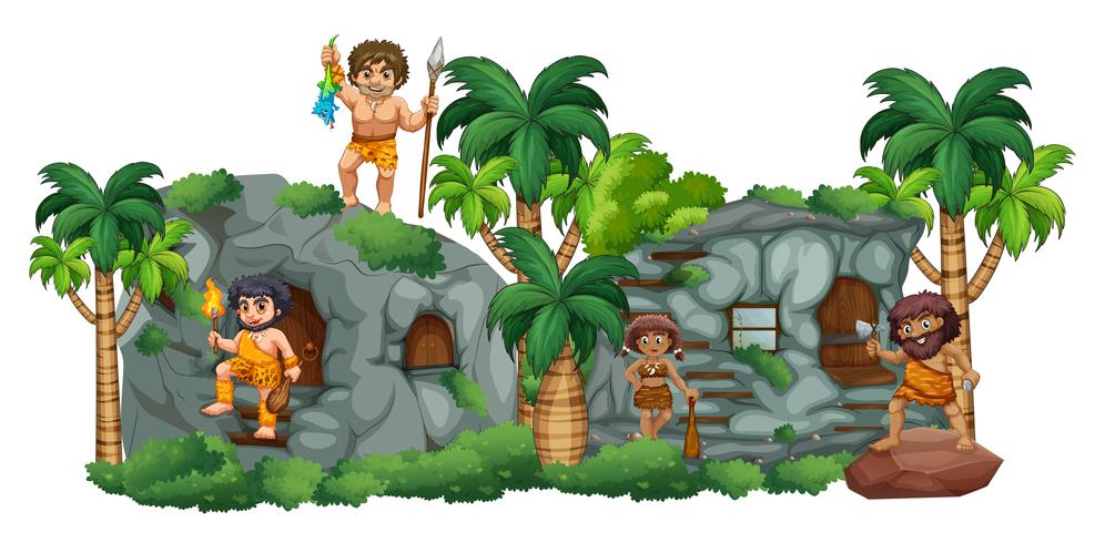 Cave family vector