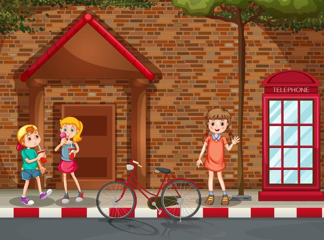 Children on street vector