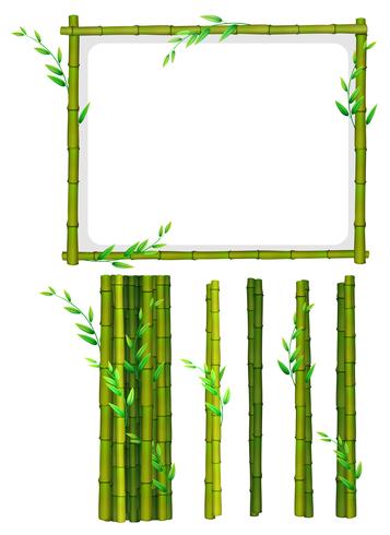 Bamboo frame and bamboo sticks vector