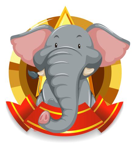 Plantilla de banner con elefante gris vector