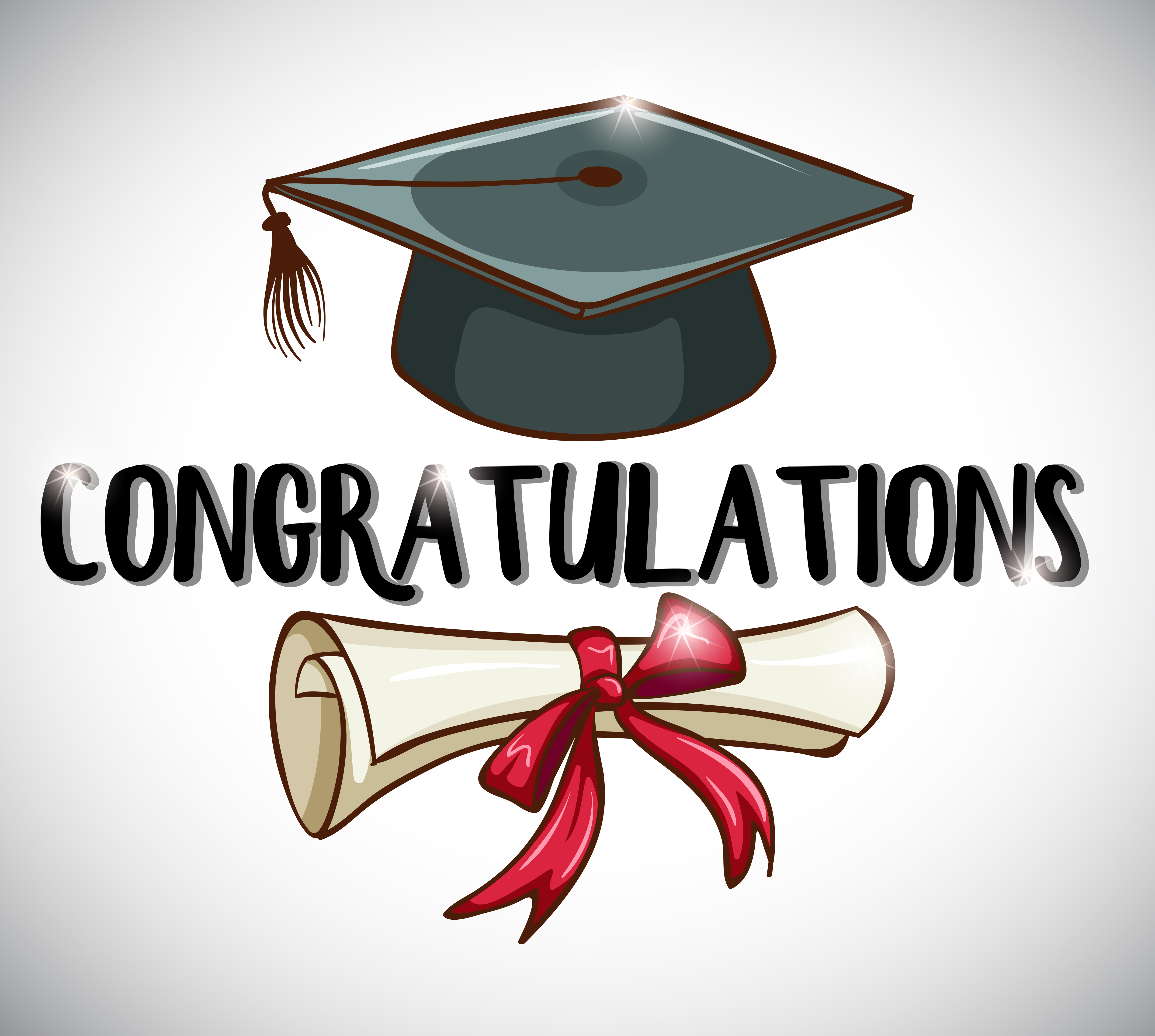 Congratulations card template with cap and degree 430458 Vector Art at ...