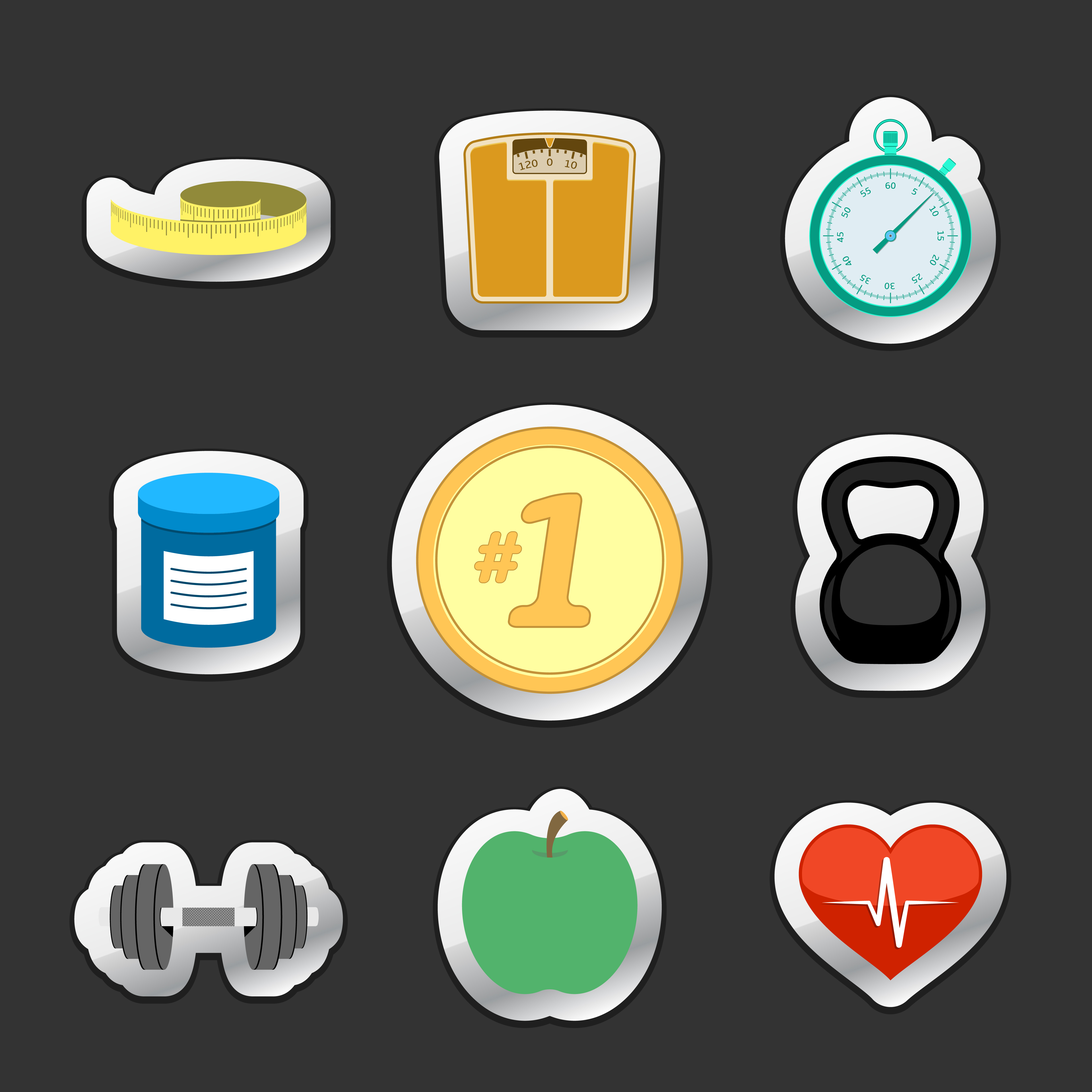 Healthy fitness lifestyle stickers 430473 Vector Art at Vecteezy