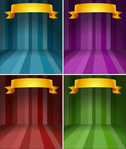 Four different color stages with ribbon vector