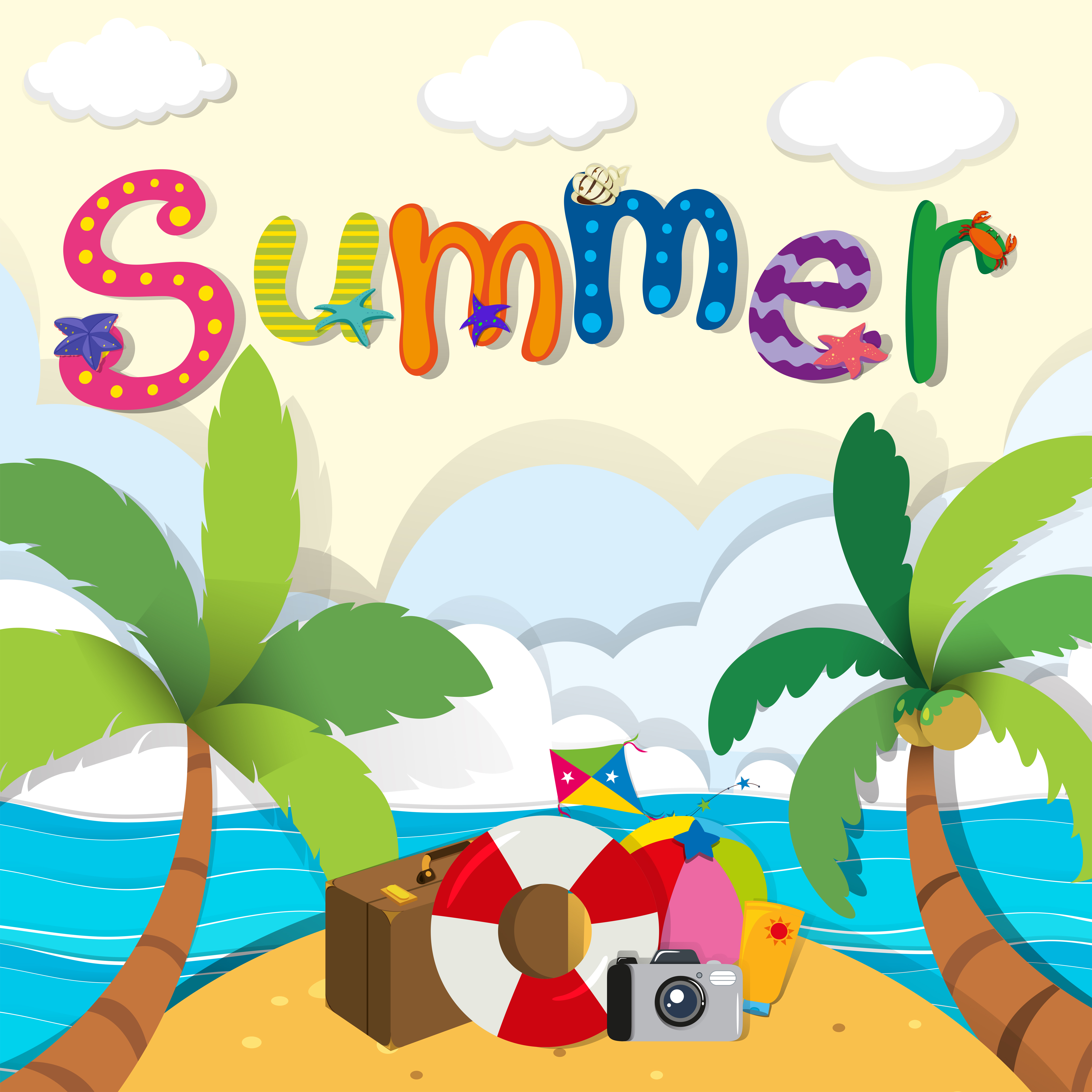 summer-theme-with-beach-objects-430517-vector-art-at-vecteezy