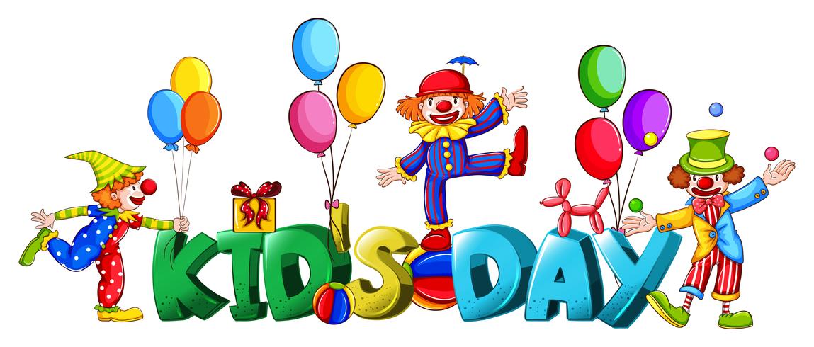 Banner design with word kid's day vector