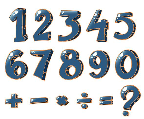 Figuras numéricas y operaciones matemáticas. vector