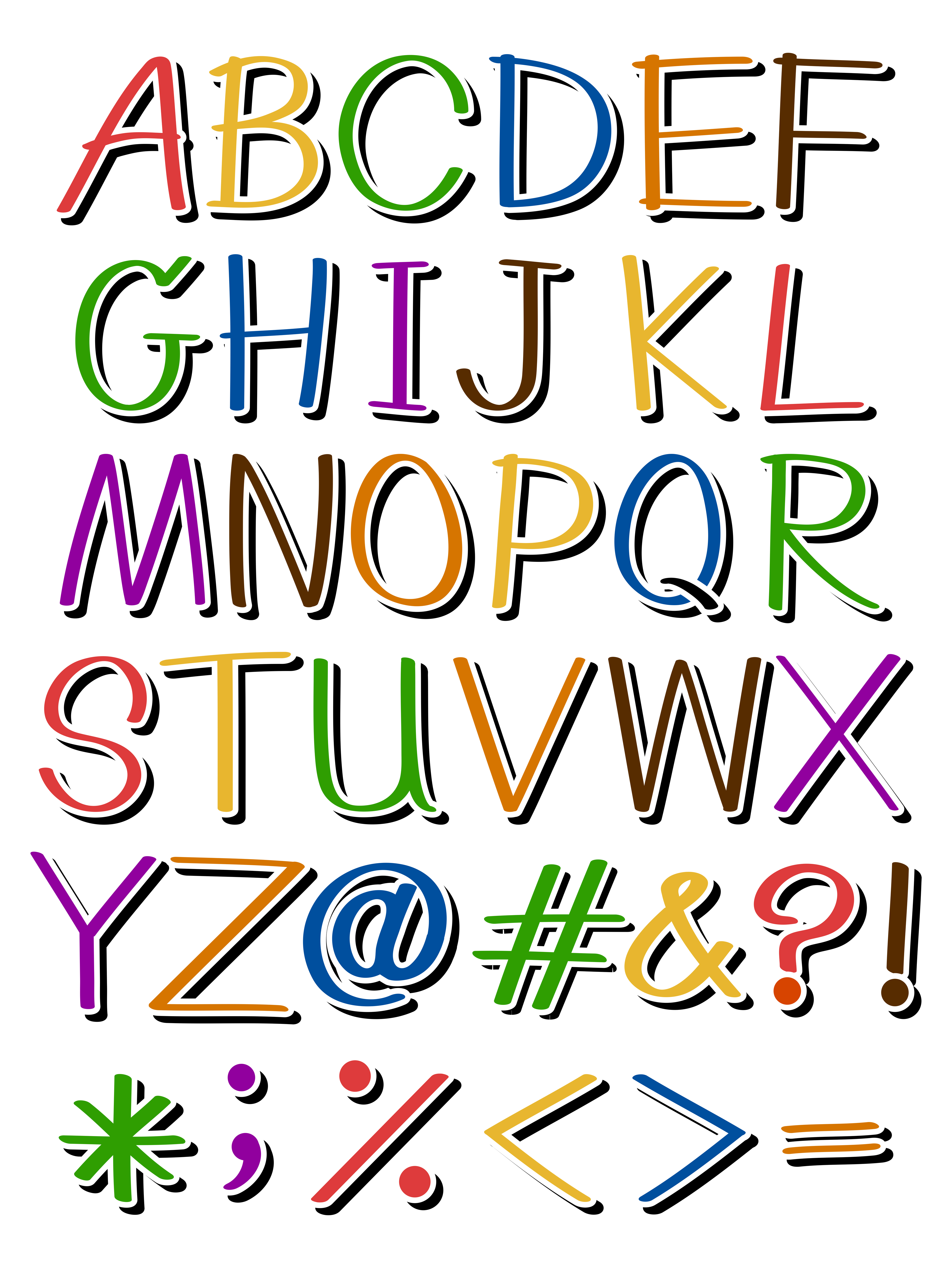 Letters in different colors 430651 Vector Art at Vecteezy