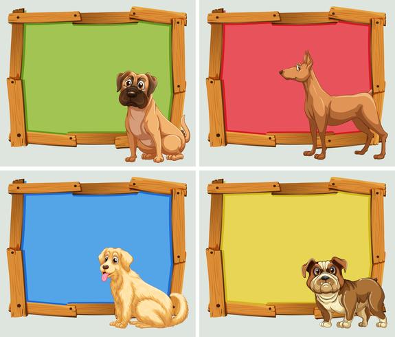 Banner design with pet dogs vector