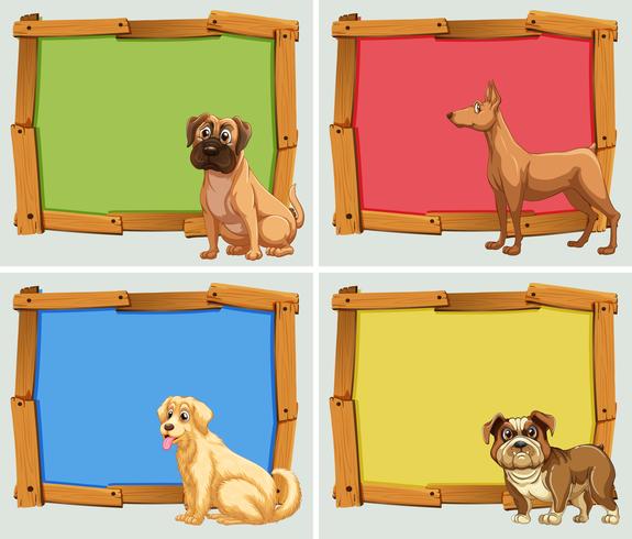 Banner design with pet dogs vector