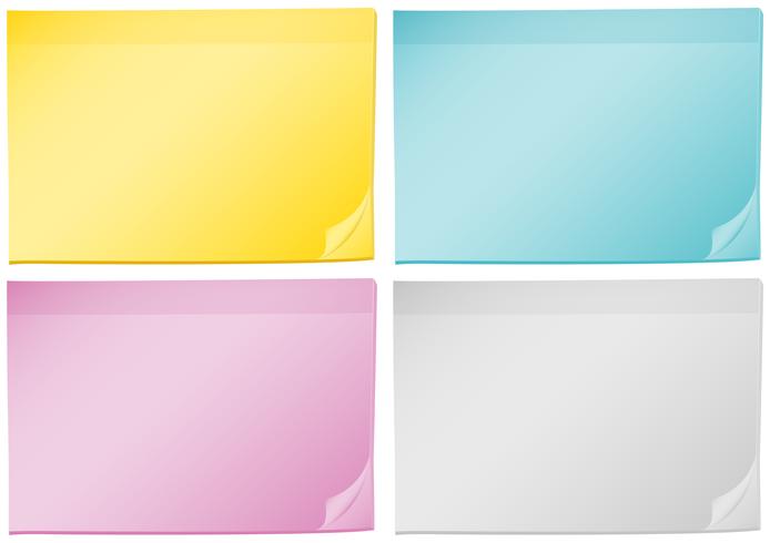 Four background templates with different color papers vector