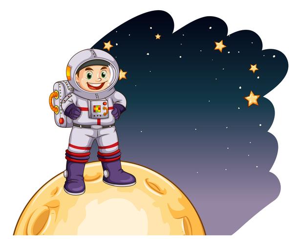 Astronaut standing on the moon vector