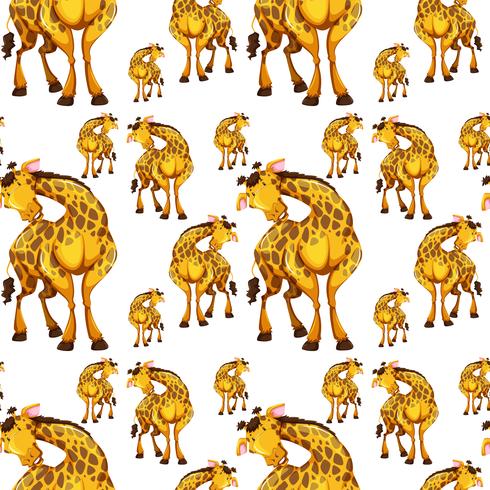 Seamless background design with giraffes vector