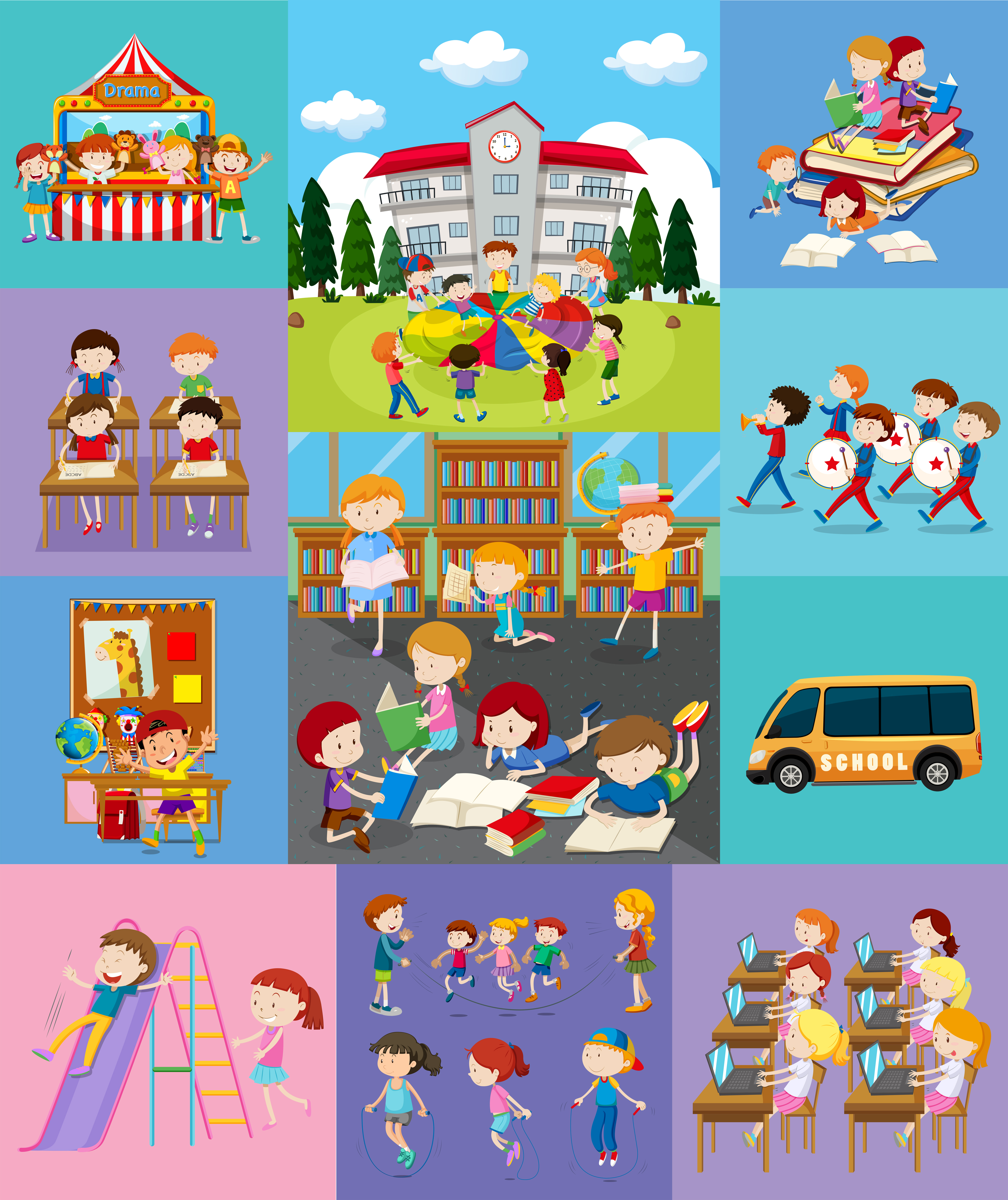 Children doing different activities at school - Download ... Children doing different activities at school - Download ...