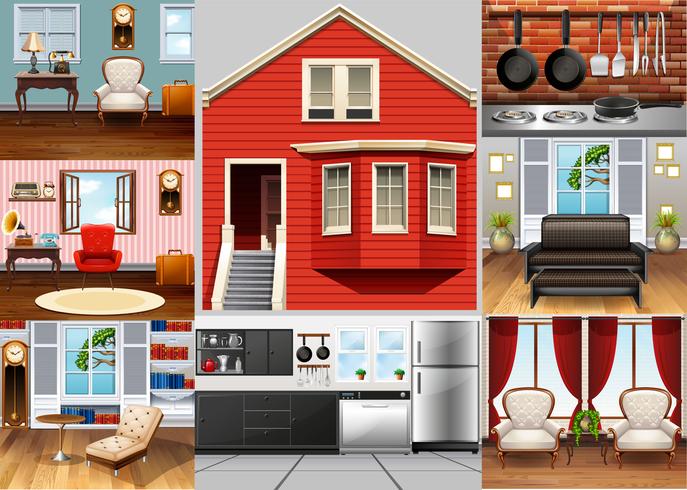 Different rooms in the house vector