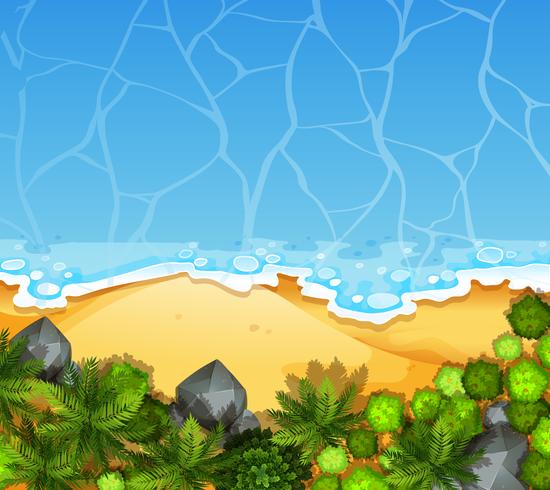 Background scene with blue sea vector