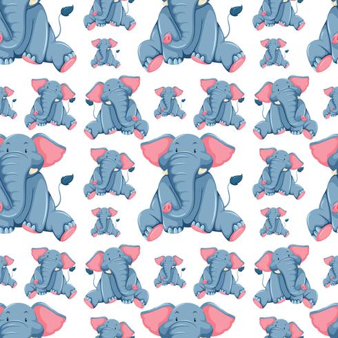 Seamless background design with elephants vector