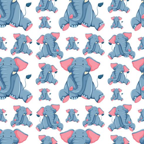 Seamless background design with elephants vector