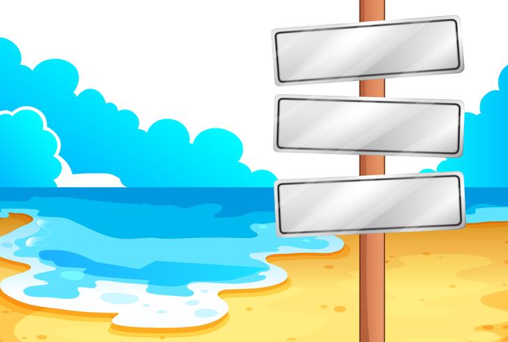 Empty signboards at the beach vector