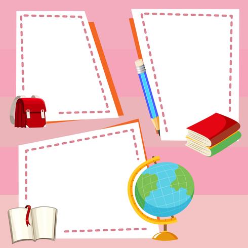 Border template with different stationeries vector