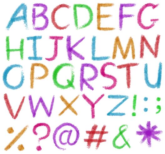 Letters of the alphabet in bright colors vector