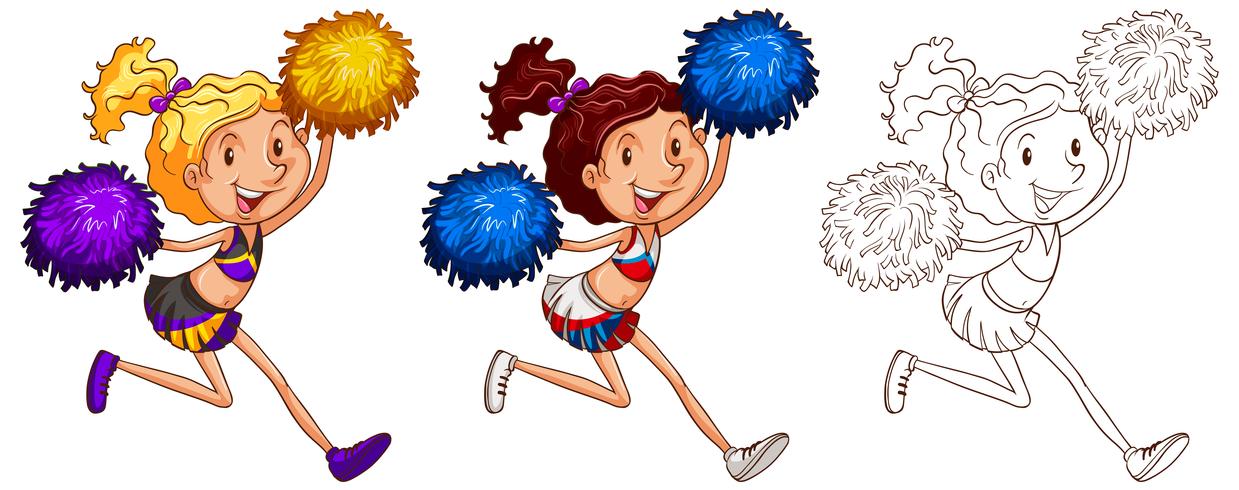 cheerleader girl with pom poms in hands 2397112 Vector Art at Vecteezy