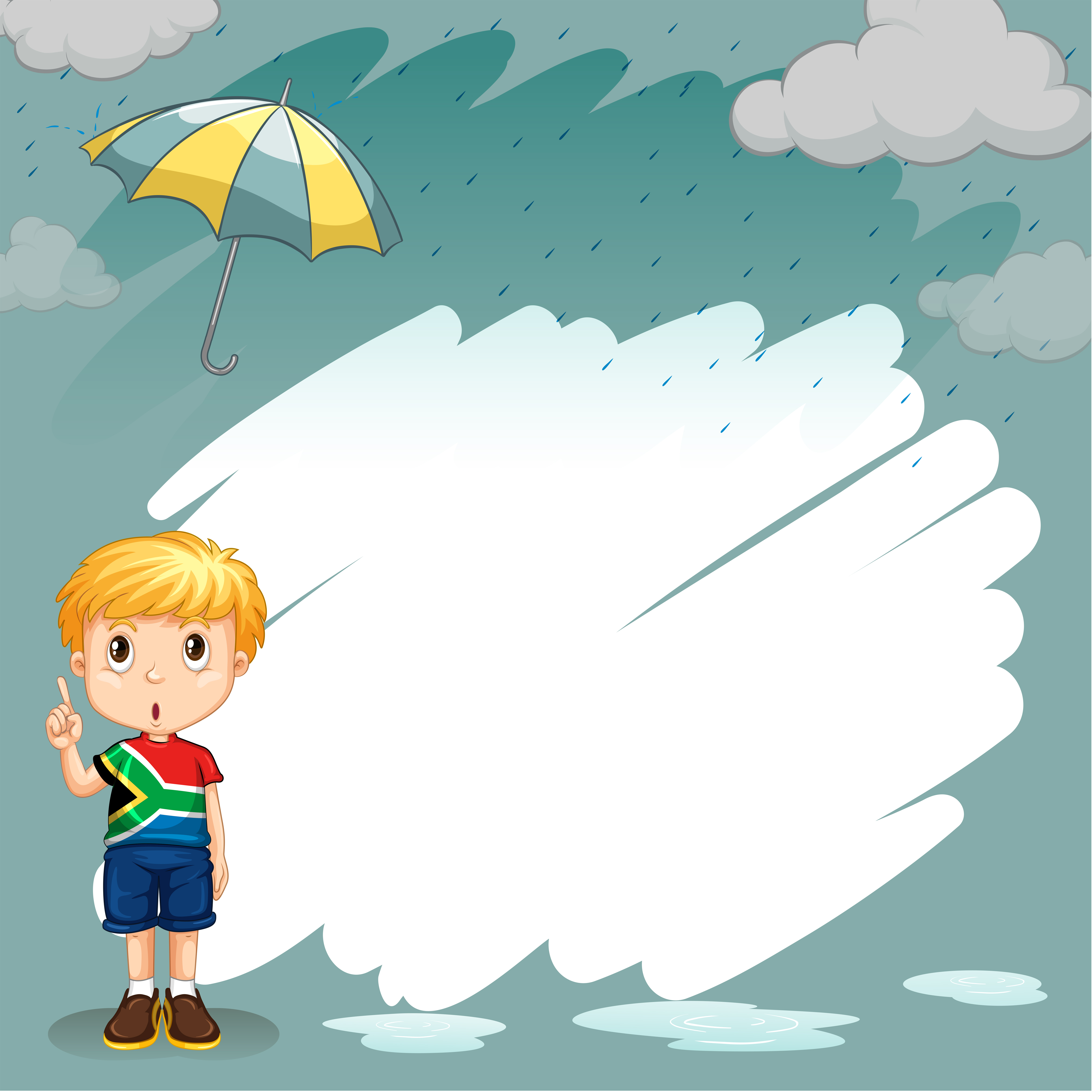 Border design with boy in the rain 431035 Vector Art at Vecteezy