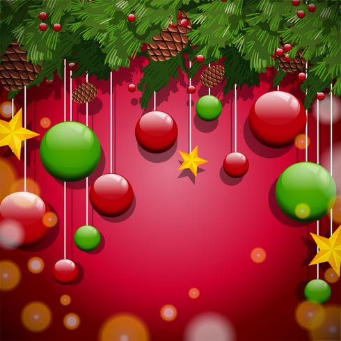 Background design with ornaments and tree vector