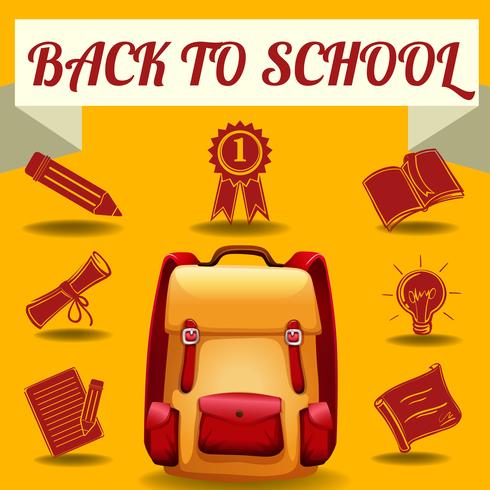 Back to school theme with school objects vector