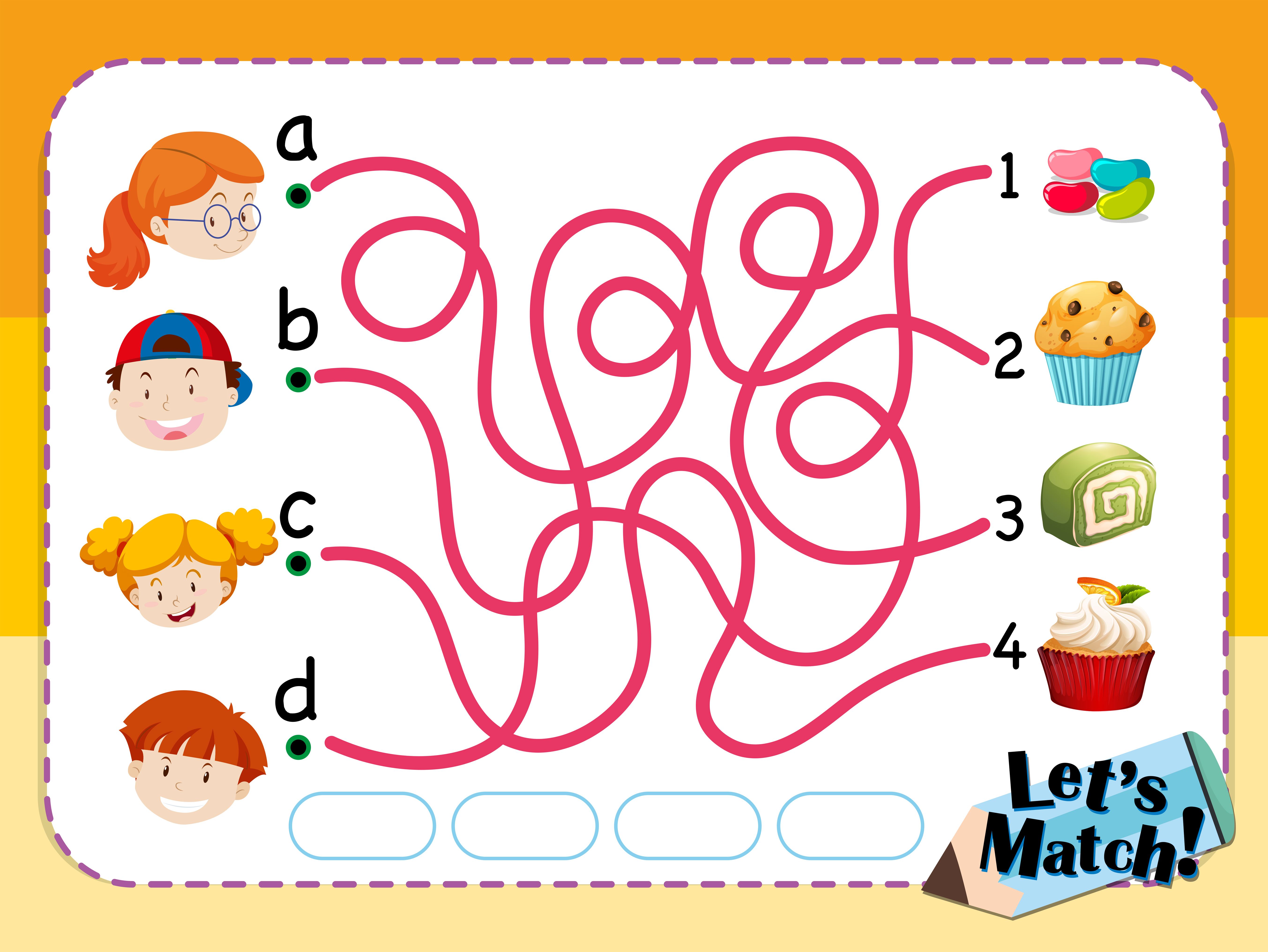 Matching game template with kids and desserts 431164 Vector Art at Vecteezy Matching game template with kids and desserts 431164 Vector Art at Vecteezy