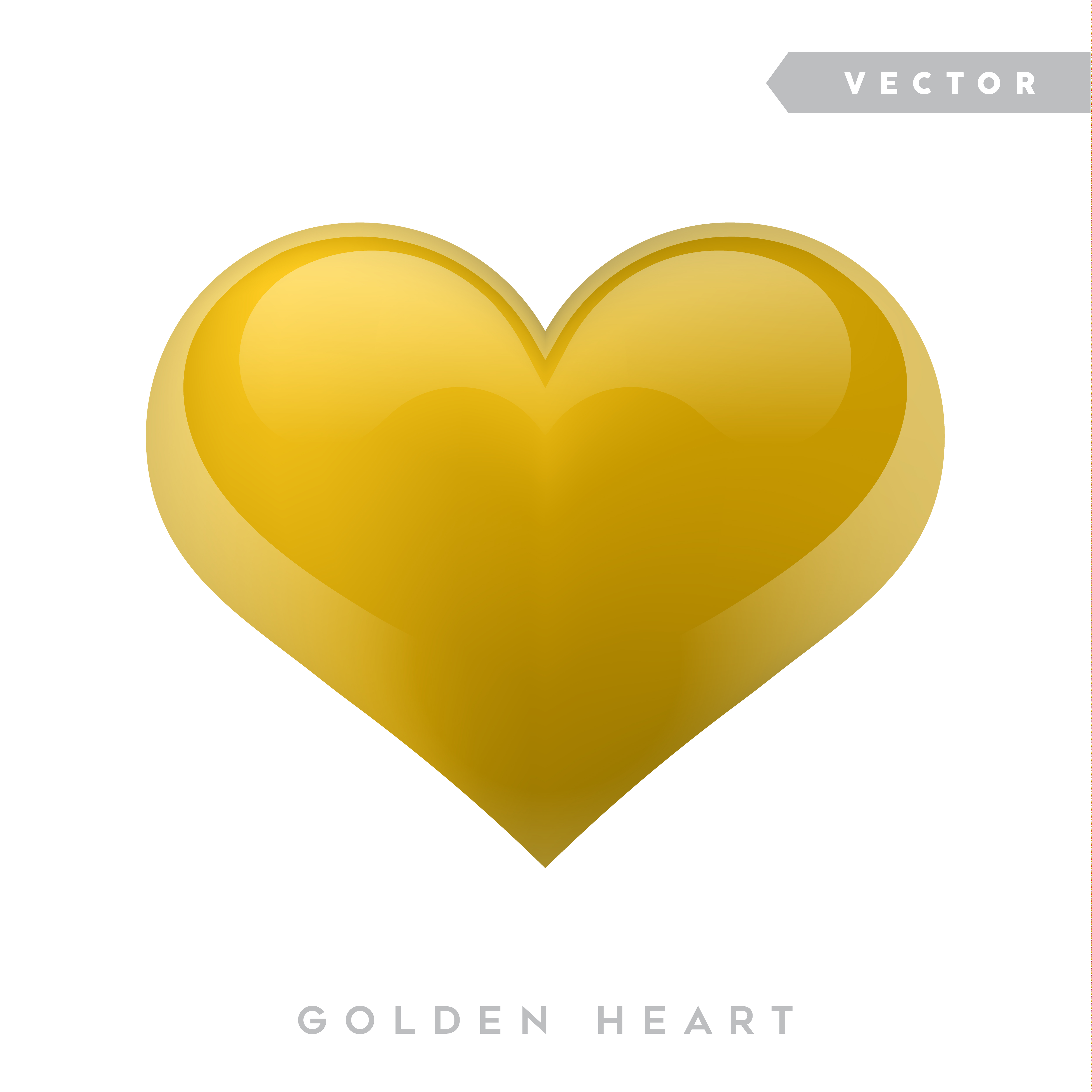 Download Realistic gold effect heart. Vector illustration ...