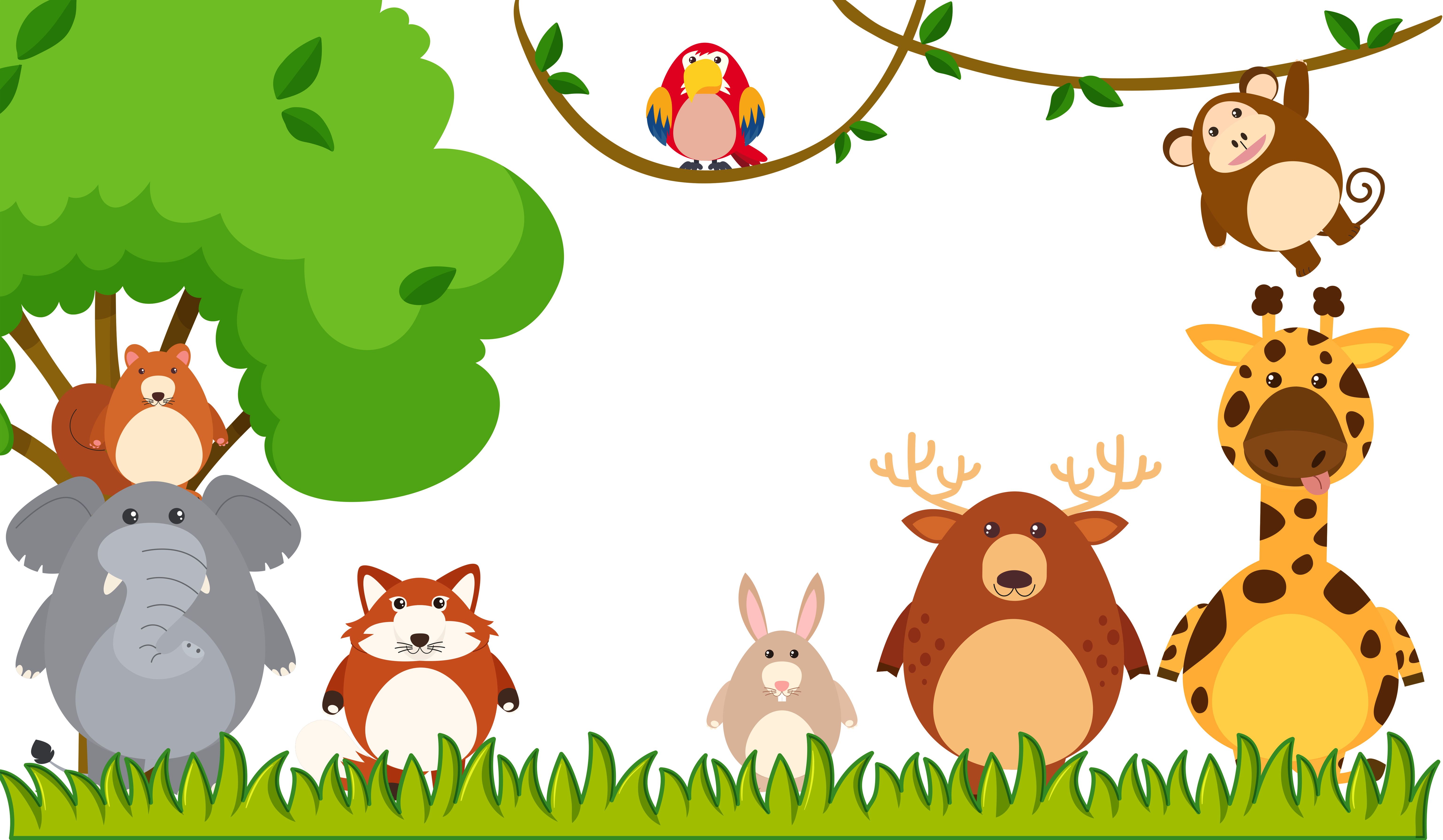 Different types of animals in the park 431179 Vector Art at Vecteezy