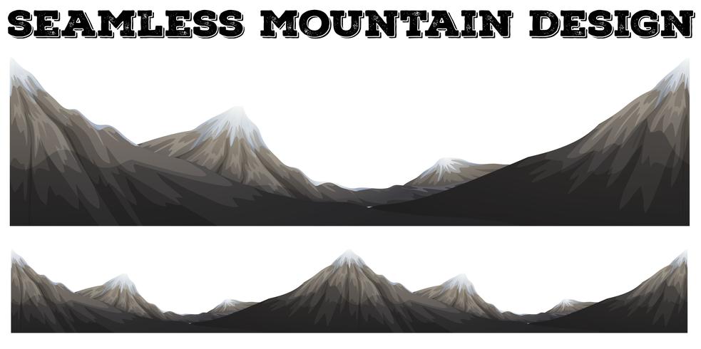 Seamless mountain with snow peak vector