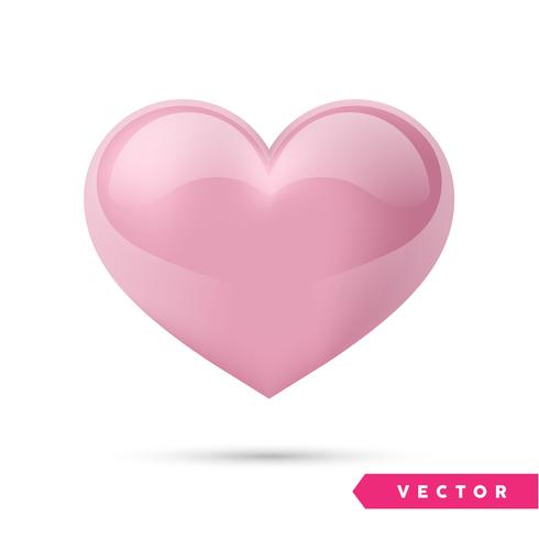 Realistic pink effect heart. Vector illustration. Realistic heart, isolated. - Vector